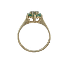 Load image into Gallery viewer, 9ct Gold Diamond &amp; Emerald Set Cluster Ring
