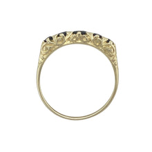 Load image into Gallery viewer, 9ct Gold &amp; Sapphire Set Five Stone Ring

