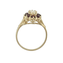 Load image into Gallery viewer, 9ct Gold Opalique &amp; Garnet Set Cluster Ring
