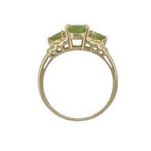 Load image into Gallery viewer, 9ct Gold &amp; Peridot Set Trilogy Ring
