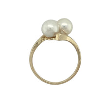 Load image into Gallery viewer, 14ct Gold &amp; Double Pearl Set Twist Ring
