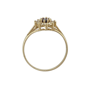 9ct Gold Sapphire & Cubic Zirconia Set Cluster Ring