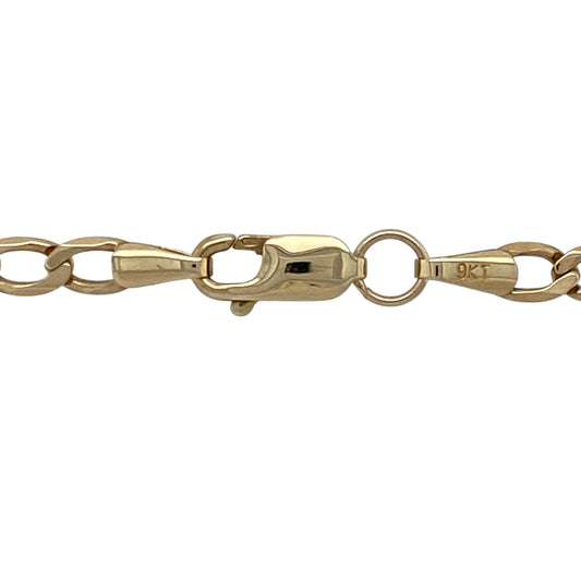 Bring classic style and polished elegance to your collection with this pre-owned 9ct yellow gold curb chain, offering timeless appeal and a versatile design—perfect worn alone or paired with a pendant.

Design: The chain measures 18" in length with a 4mm link width, giving it a bold and balanced profile.
Material: Made from 9-carat yellow gold, the polished finish enhances the smooth links with a warm golden shine.
