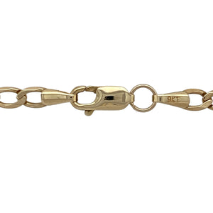 Bring classic style and polished elegance to your collection with this pre-owned 9ct yellow gold curb chain, offering timeless appeal and a versatile design—perfect worn alone or paired with a pendant.

Design: The chain measures 18" in length with a 4mm link width, giving it a bold and balanced profile.
Material: Made from 9-carat yellow gold, the polished finish enhances the smooth links with a warm golden shine.
