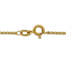 Load image into Gallery viewer, Bring sleek elegance and timeless style to your collection with this pre-owned 9ct yellow gold box chain, offering a refined design with a polished finish—perfect worn alone or paired with a pendant.

Design: The chain measures 24&quot; in length with a 1.5mm link width, creating a slim yet durable profile.
Material: Made from 9-carat yellow gold, the polished finish enhances the geometric box links with a smooth golden shine.

