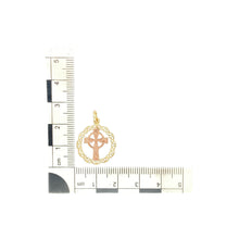 Load image into Gallery viewer, 9ct Gold Welsh Celtic Knot Cross Circle Pendant
