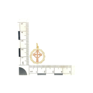 9ct Gold Welsh Celtic Knot Cross Circle Pendant