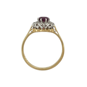 18ct Gold Diamond & Ruby Set Cluster Ring