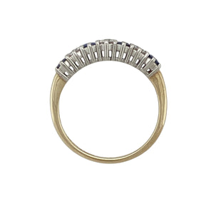 9ct Gold Diamond & Sapphire Set Band Ring