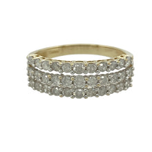 Load image into Gallery viewer, 9ct Gold &amp; Diamond Set Triple Row Band Ring
