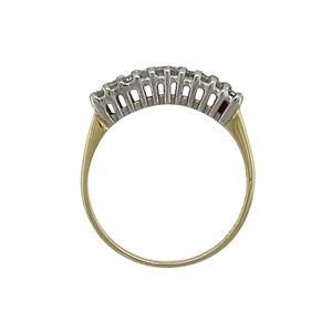 18ct Gold & Platinum Diamond Set Double Row Band Ring