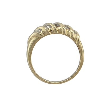 9ct Gold & Diamond Set Twist Band Ring