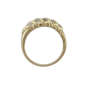 9ct Gold & Diamond Set Twist Band Ring