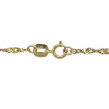Load image into Gallery viewer, Bring delicate sparkle and elegant movement to your collection with this pre-owned 9ct yellow gold Singapore chain, offering a lightweight design with timeless style—perfect for everyday wear or pairing with a pendant.

Design: The chain measures 24&quot; in length with a 2mm link width, featuring the classic twisted Singapore design that reflects the light beautifully.
Material: Made from 9-carat yellow gold, the polished finish enhances the fluid links with a warm golden shine.

