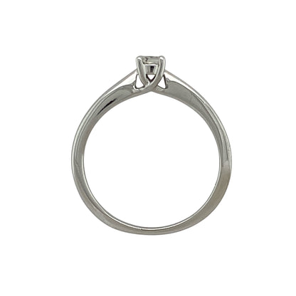 9ct White Gold & Diamond Set Solitaire Ring
