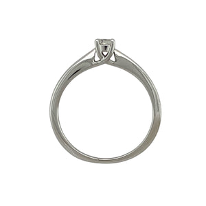 9ct White Gold & Diamond Set Solitaire Ring