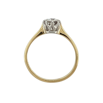 18ct Gold & Platinum Diamond Set Solitaire Ring