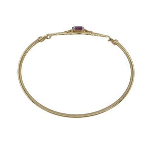 9ct Gold & Amethyst Set Celtic Knot Bangle