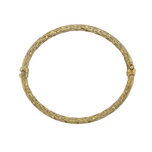 Load image into Gallery viewer, 9ct Gold Twisted Patterned Hinged Bangle
