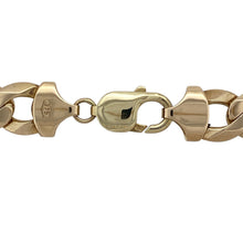 Load image into Gallery viewer, Make an unforgettable statement with this pre-owned 9ct yellow gold curb chain, a substantial and luxurious design—perfect for those who appreciate bold, standout jewellery.

Design: The chain features classic curb links, measuring 12mm in width for maximum presence and impact.
Material: Made from 9-carat yellow gold, the polished finish enhances the warm tone and ensures lasting shine.

