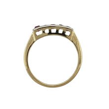 Load image into Gallery viewer, 18ct Gold &amp; Platinum Diamond &amp; Ruby Set Band Ring
