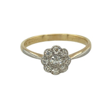 Load image into Gallery viewer, 18ct Gold &amp; Diamond Set Vintage Art Deco Style Flower Cluster Ring
