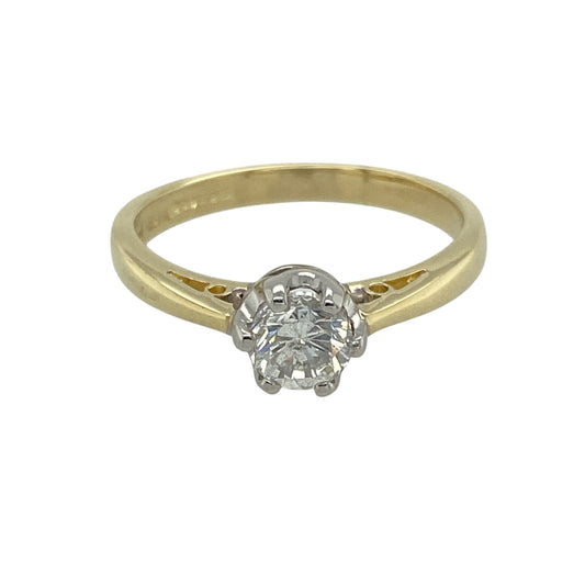 18ct Gold & Diamond Set Solitaire Ring