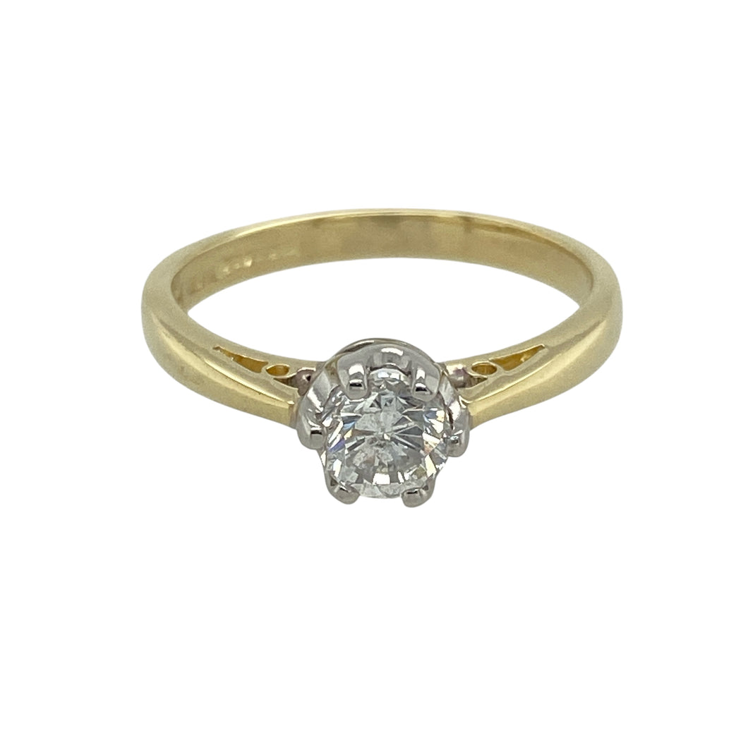 18ct Gold & Diamond Set Solitaire Ring