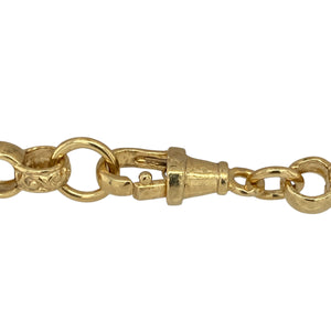 Add classic style with a modern twist to your collection with this new solid 925 silver belcher bracelet, heavily plated in 9ct gold for a rich and lasting finish.

Design: The bracelet features traditional belcher links with a patterned detail, measuring 6mm in width for a refined yet bold look.
Material: Made from solid 925 sterling silver with heavy 9-carat gold plating, combining strength with luxurious golden shine.