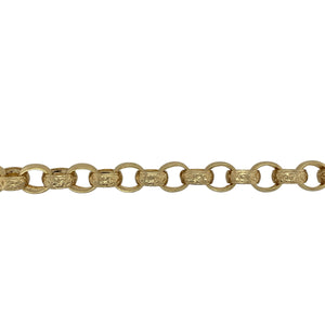 New Solid 925 Silver Heavily 9ct Gold Plated 9" Patterned Belcher Bracelet