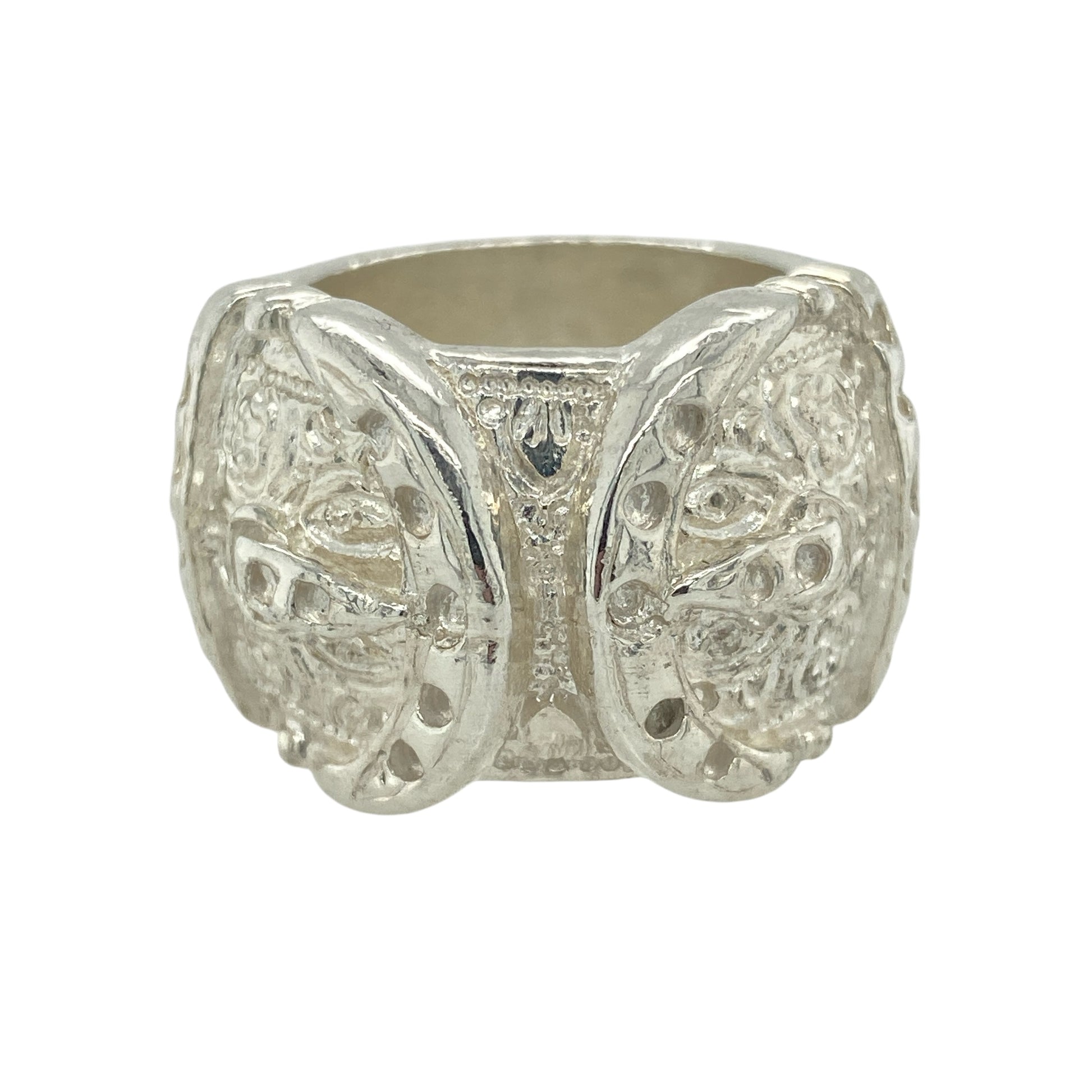 New 925 Solid Double Buckle Ring