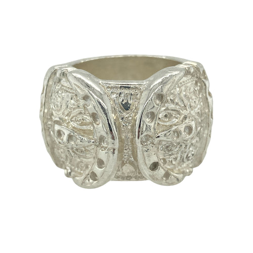 New 925 Solid Double Buckle Ring