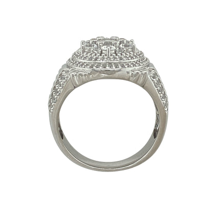 New 925 Silver & Cubic Zirconia Set Cluster Ring