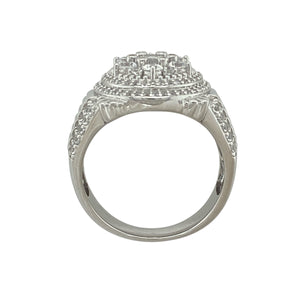 New 925 Silver & Cubic Zirconia Set Cluster Ring