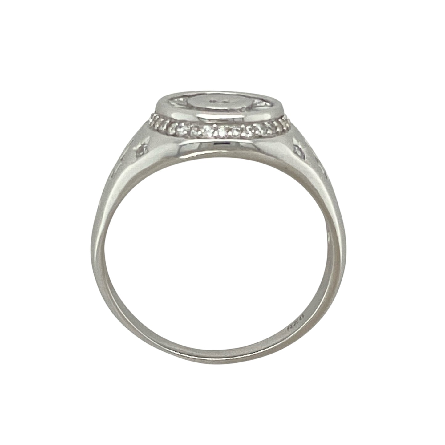 New 925 Silver & Cubic Zirconia Set Signet Ring