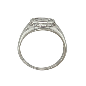 New 925 Silver & Cubic Zirconia Set Signet Ring