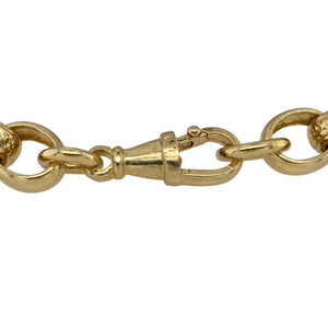 Add classic style to your collection with this new solid 925 silver oval link patterned belcher bracelet, heavily plated in 9ct gold for a rich and lasting finish—perfect for everyday wear or special occasions.

Design: The bracelet features oval belcher links with a patterned finish, each measuring 8mm in width for a refined yet bold look.
Material: Made from solid 925 sterling silver with heavy 9-carat gold plating, combining durability with luxurious golden shine.
