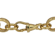 Load image into Gallery viewer, Bring bold elegance to your collection with this new solid 925 silver round link patterned belcher bracelet, heavily plated in 9ct gold for a luxurious finish—perfect for standout style on any occasion.

Design: The bracelet features large round patterned belcher links, each measuring 11mm in width, creating a strong and eye-catching look.
Material: Made from solid 925 sterling silver with heavy 9-carat gold plating, combining durability with a rich golden shine.
