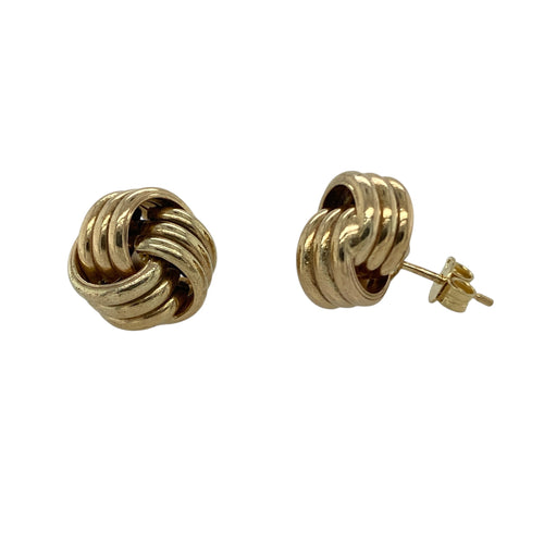 9ct Gold 14mm Knot Stud Earrings