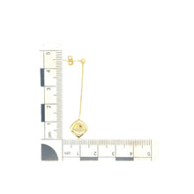 Load image into Gallery viewer, 9ct Gold Square Chain Drop Stud Earrings
