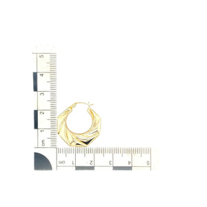 9ct Gold Twisted Octagon Shaped Creole Earrings