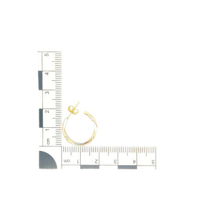 9ct Gold Twisted Half Hoop Stud Earrings