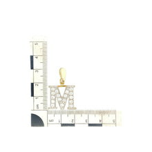 Load image into Gallery viewer, 9ct Gold &amp; Cubic Zirconia Set &#39;M&#39; Initial Pendant
