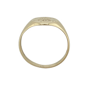 9ct Gold Welsh Oval Three Feathers Signet Ring