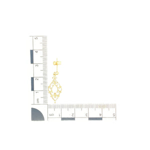 9ct Gold & Opalique Set Fancy Drop Earrings