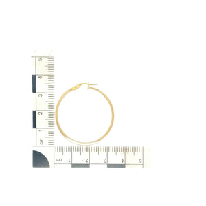 9ct Gold Flat Hoop Creole Earrings