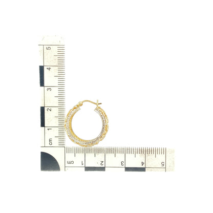 9ct Gold Wide Open Fancy Patterned Hoop Creole Earrings