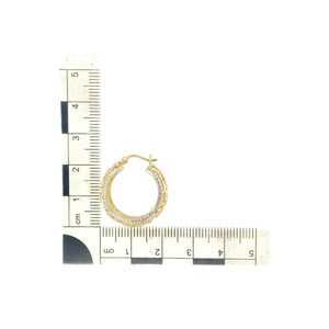 9ct Gold Wide Open Fancy Patterned Hoop Creole Earrings