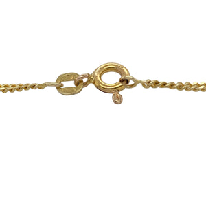 Bring subtle style and everyday elegance to your collection with this pre-owned 9ct yellow gold curb bracelet—a classic piece with versatile appeal.

Design: The 7.5" bracelet features a traditional curb link pattern with a 2mm width, offering a fine and understated look.
Material: Made from 9-carat yellow gold, the polished finish enhances the warm tone and highlights the classic curb style.