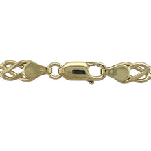 Load image into Gallery viewer, Bring heritage style and bold design to your collection with this pre-owned 9ct yellow gold Celtic knot link chain—a striking piece with timeless appeal.

Design: The 24&quot; chain features an intricate Celtic knot link pattern with a 6mm width, creating texture and distinctive detail.
Material: Made from 9-carat yellow gold, the polished finish enhances the rich golden tone and highlights the interwoven links.
